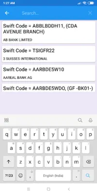 Swift Codes android App screenshot 4