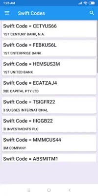 Swift Codes android App screenshot 6